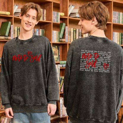 Pagewings Note To Self Unisex Washed Sweatshirt
