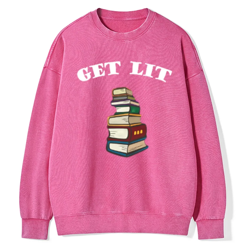 Pagewings Get Lit Unisex Washed Sweatshirt