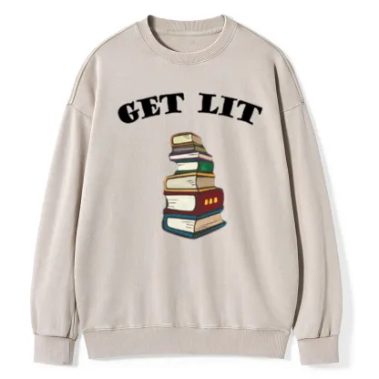 Pagewings Get Lit Unisex Washed Sweatshirt