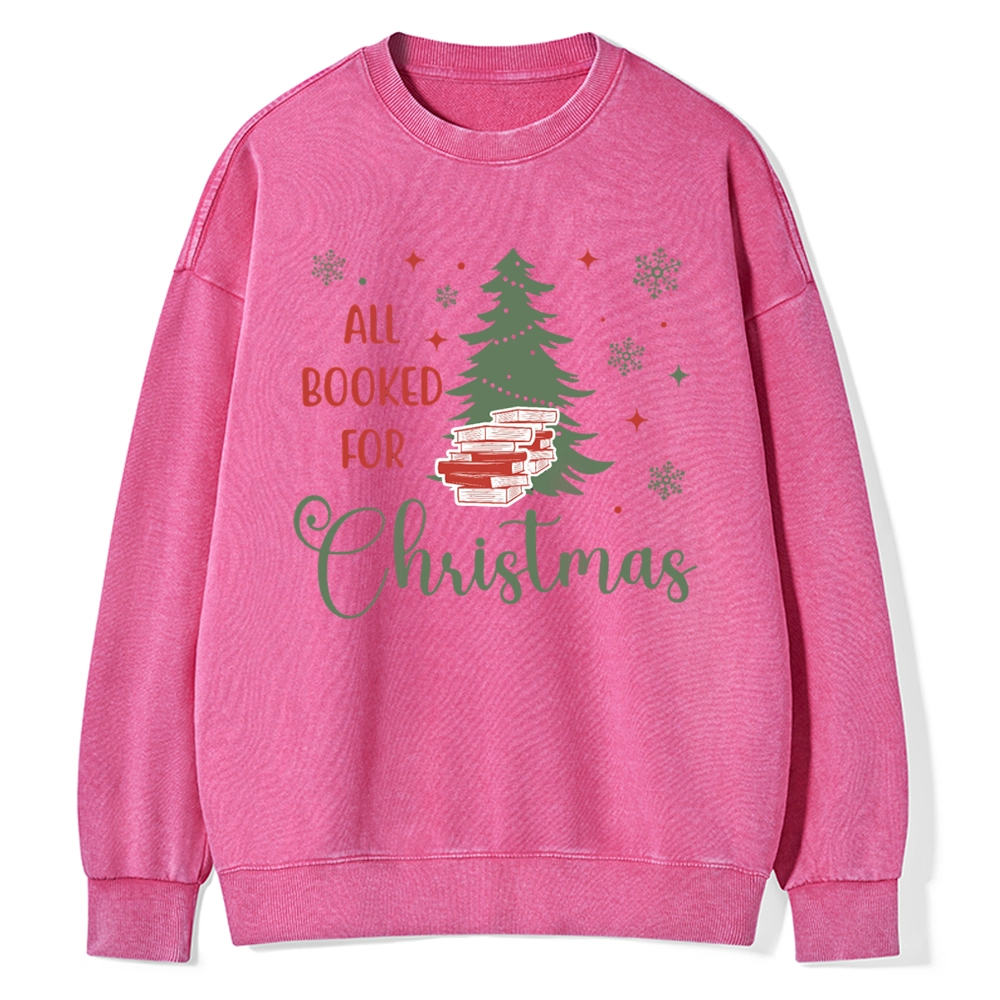 Pagewings All Booked for Christmas Unisex Washed Sweatshirt