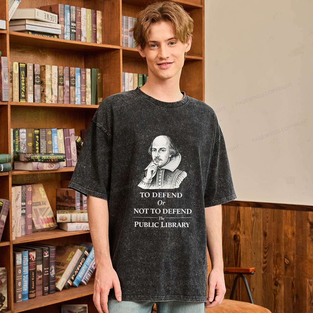 Pagewings To Defend Or Not To Defend The Public Library Unisex Washed T-shirt