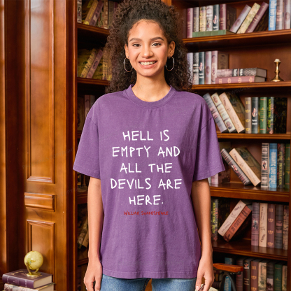 Pagewings Hell Is Empty And All The Devils Are Here Unisex Washed T-shirt