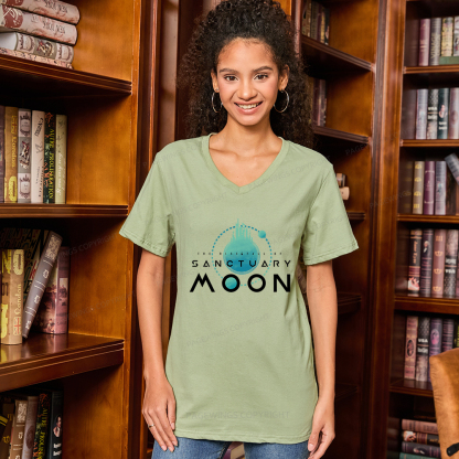 Pagewings Sanctuary Moon V-neck T-shirt