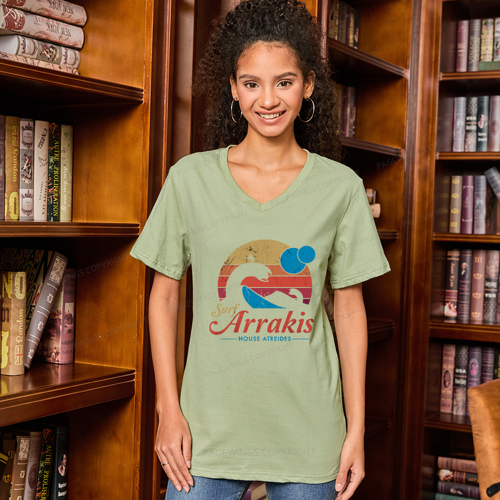 Pagewings Visit Arrakis V-neck T-shirt