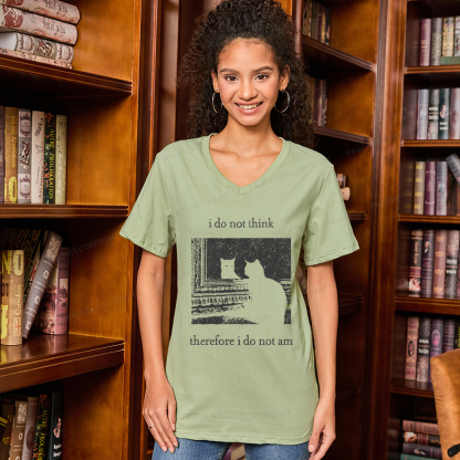 Pagewings I Do Not Think Therefore I Do Not Am V-neck T-shirt