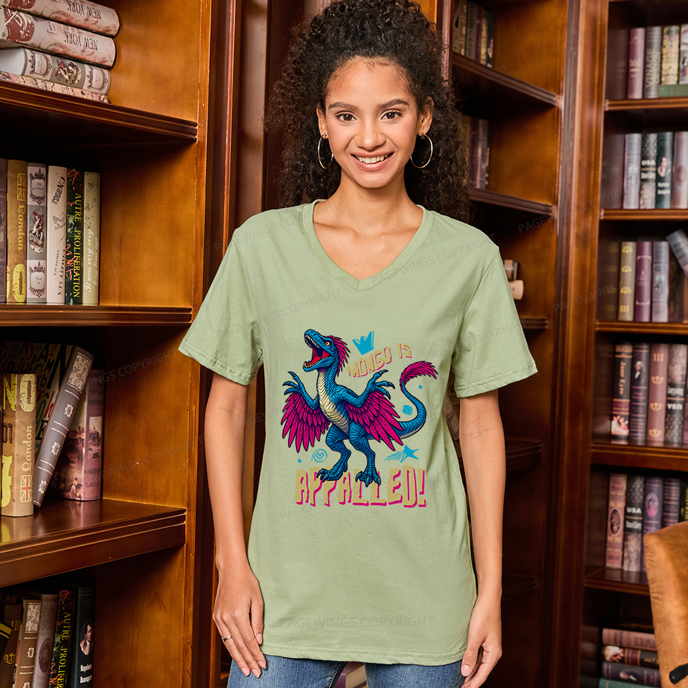 Pagewings Mongo is Appalled V-neck T-shirt