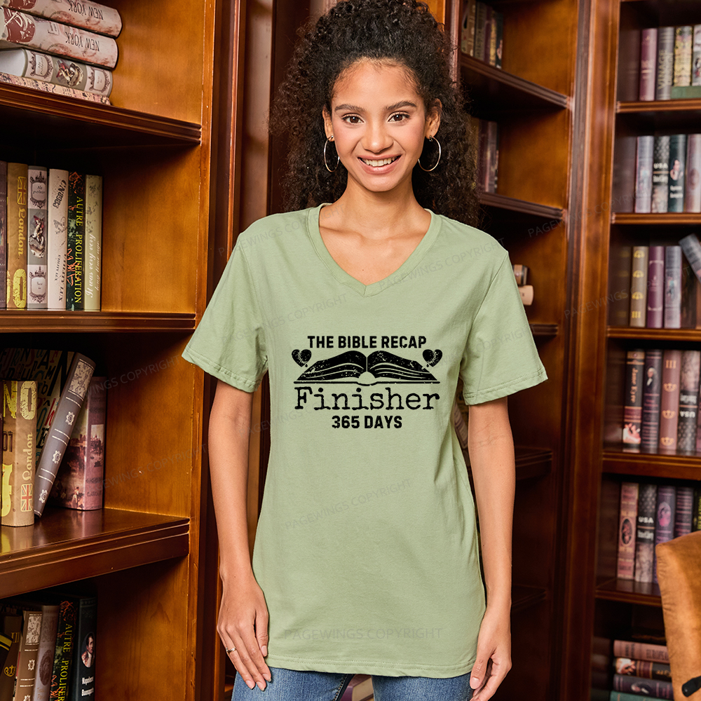 Pagewings The Bible Recap Finisher 365 Days V-neck T-shirt