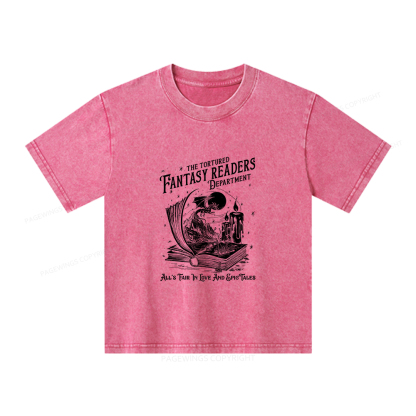 Pagewings The Tortured Fantasy Readers Department Unisex Kids Washed T-shirt