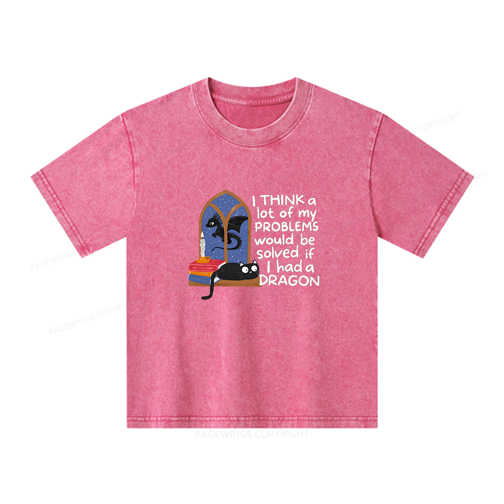 Pagewings If I Had A BookDragon Unisex Kids Washed T-shirt
