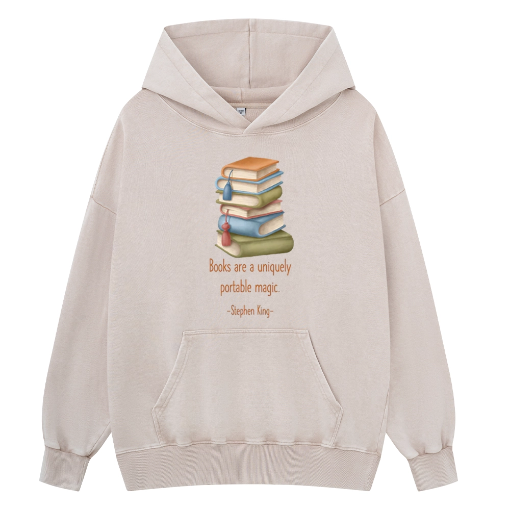 Pagewings Books Are A Uniquely Portable Magic Unisex Washed Hoodie