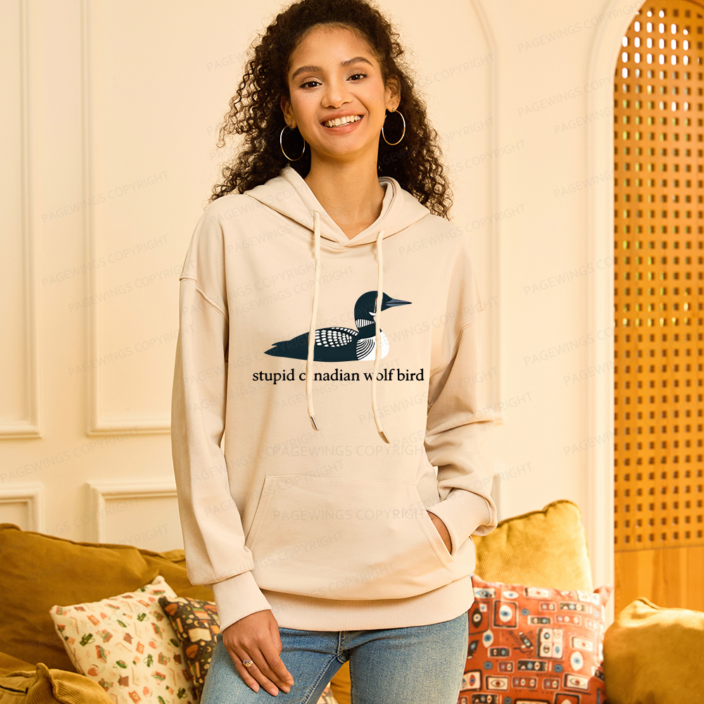 Pagewings Stupid Canadian Wolf Bird Unisex Classic Hoodie