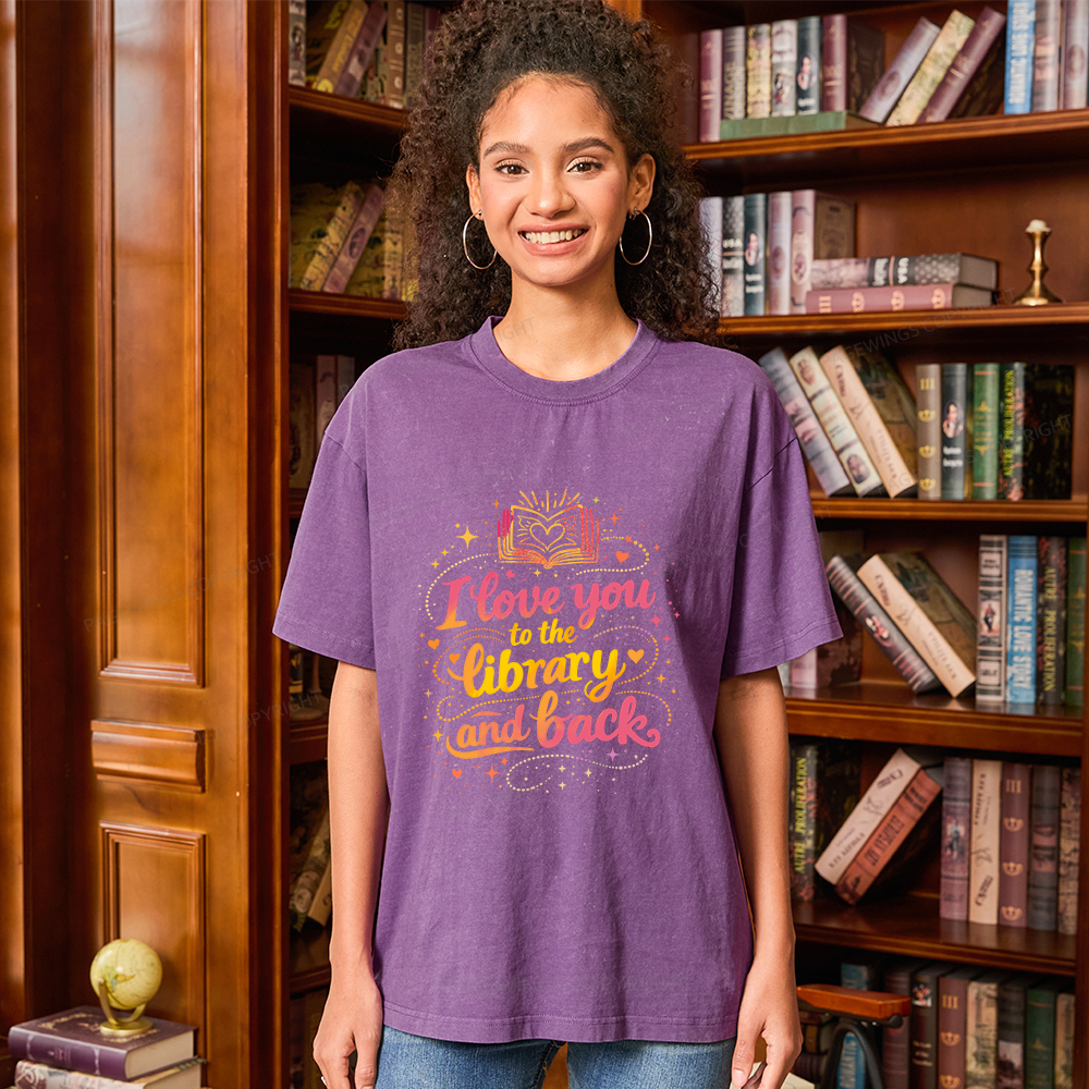 Pagewings I Love You To The Library And Back Unisex Washed T-shirt