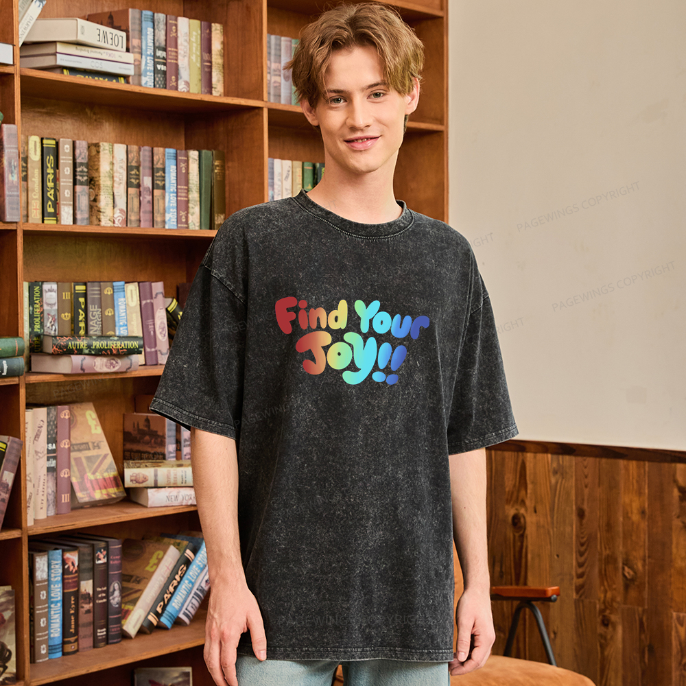 Pagewings Find Your Joy Unisex Washed T-shirt