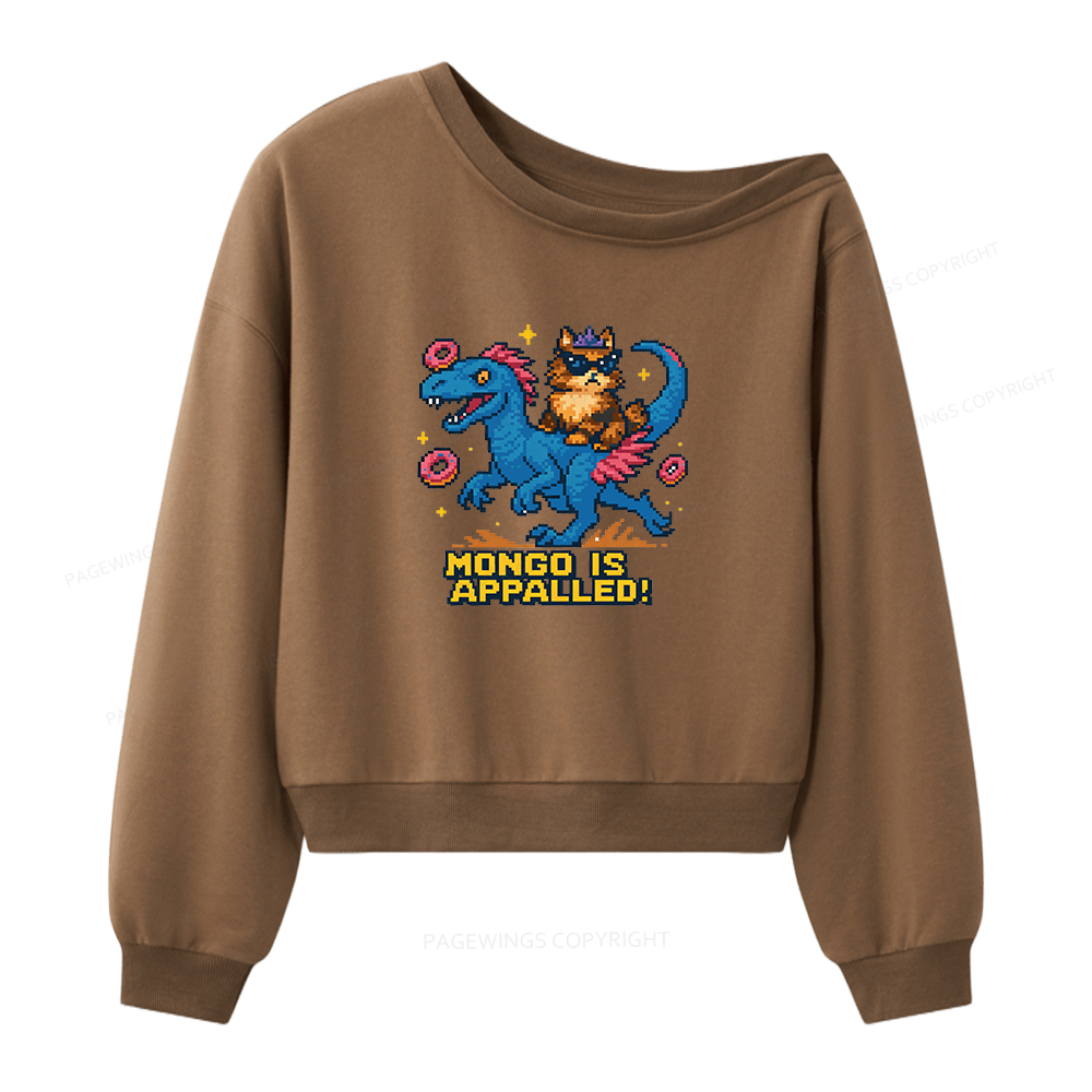 Pagewings Mongo Is Appalled Women Off  Shoulder Sweatshirt
