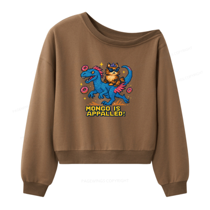 Pagewings Mongo Is Appalled Women Off  Shoulder Sweatshirt