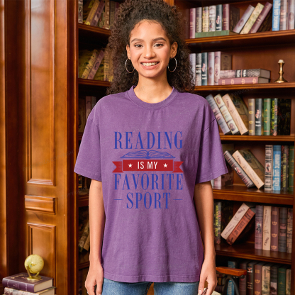 Pagewings Reading Is My Favorite Sport Unisex Washed T-shirt