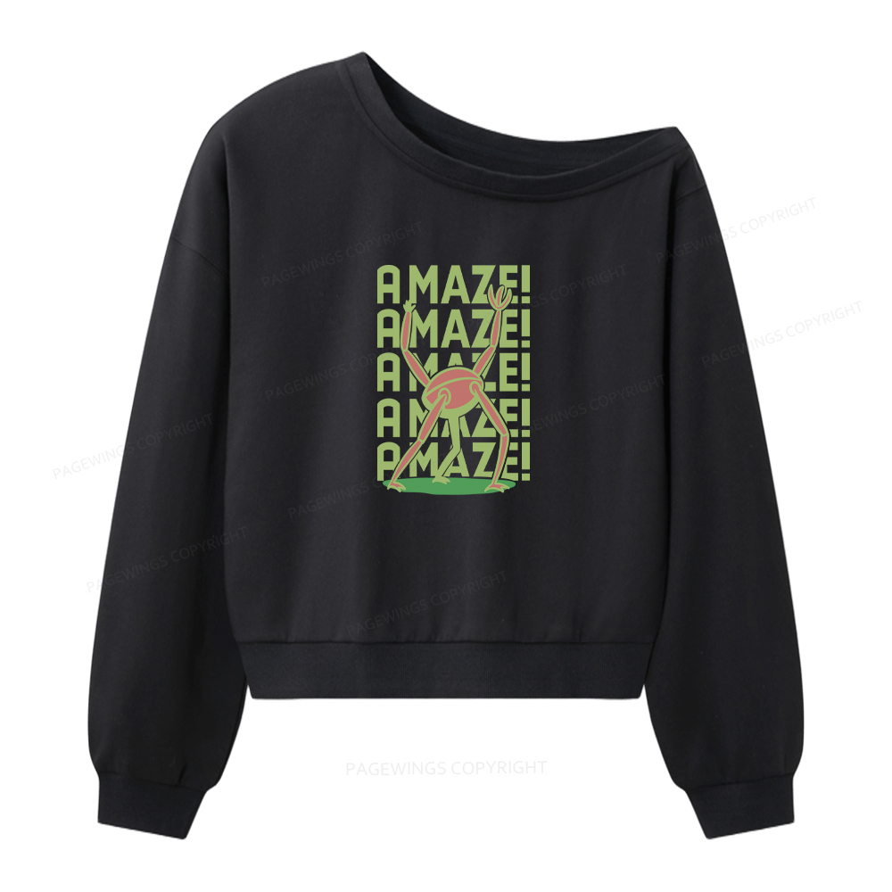 Pagewings Rocky Amaze Women Off Shoulder Sweatshirt