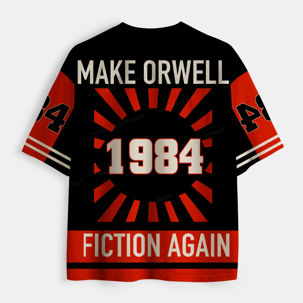 Pagewings Make Orwell Fiction Again Unisex Mesh Jersey