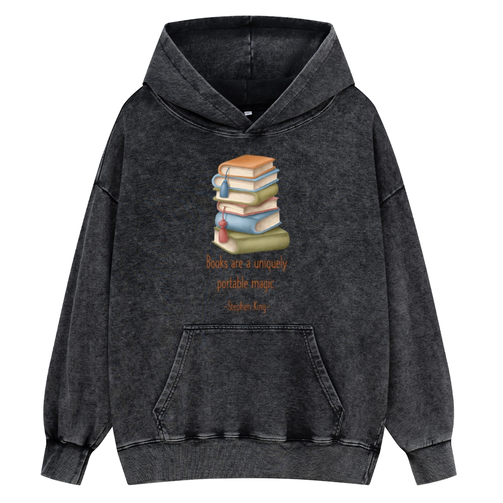 Pagewings Books Are A Uniquely Portable Magic Unisex Washed Hoodie