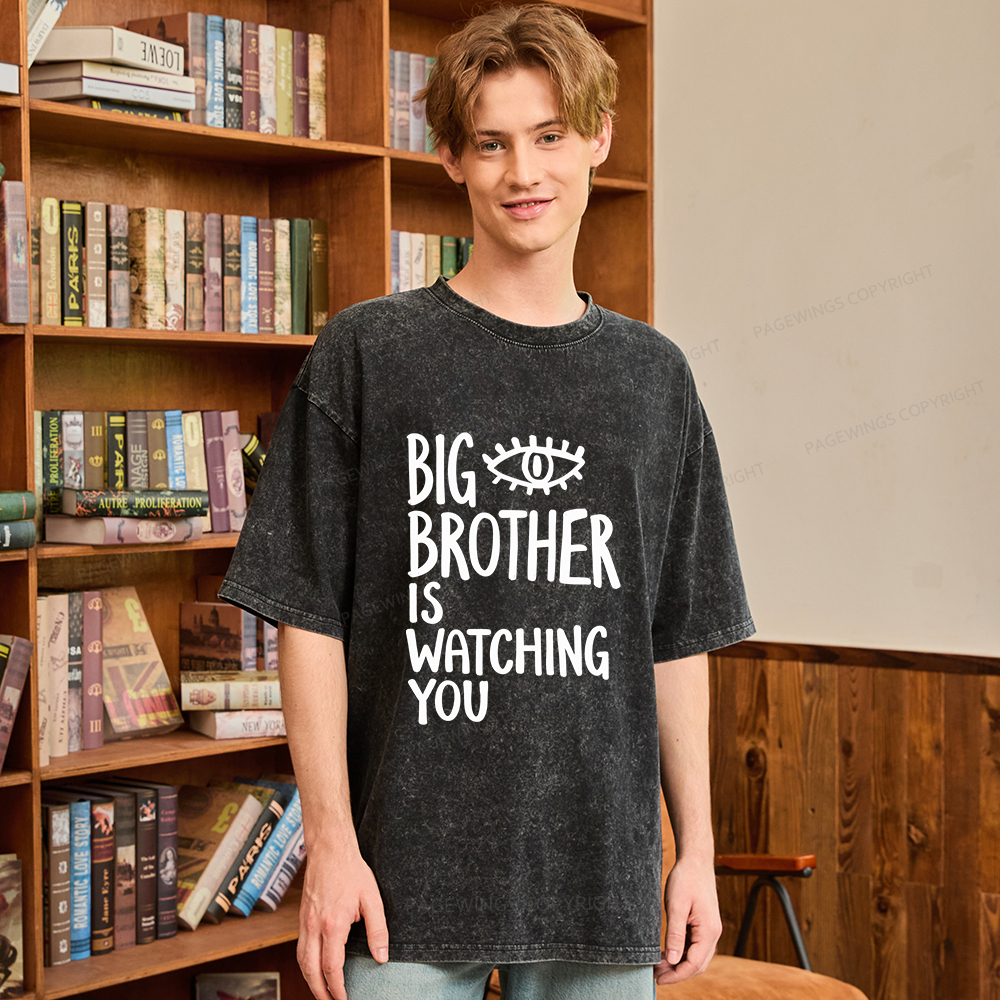Pagewings Big Brother Is Watching You Unisex Washed T-shirt