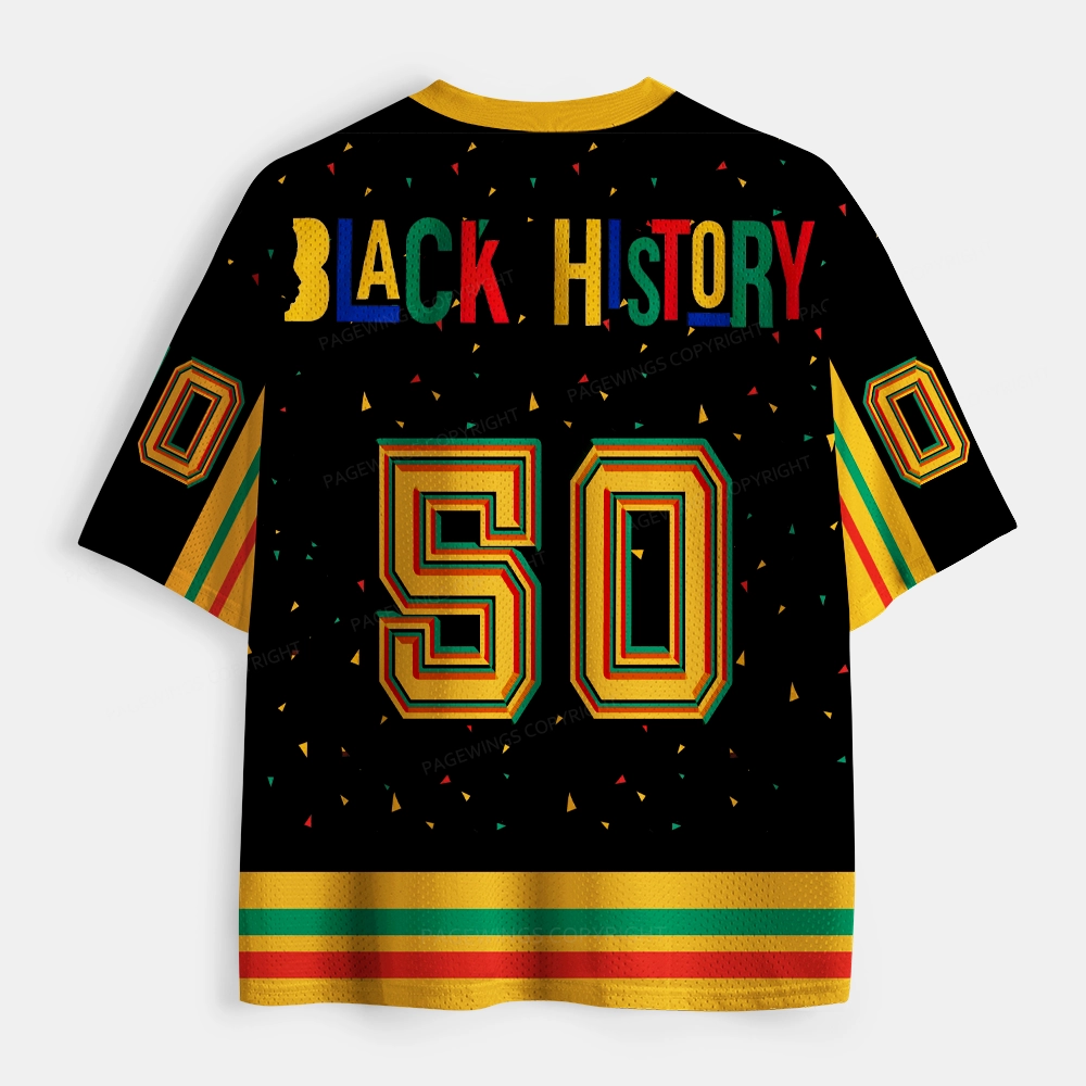 Pagewings What We Learn From Black History Unisex Mesh Jersey