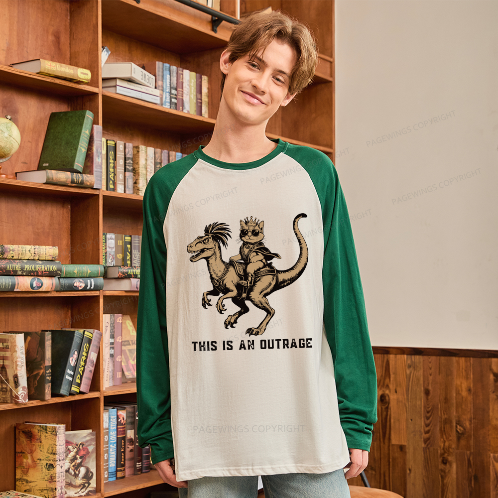 Pagewings Fantasy Book Reader Long Sleeve Raglan T-shirt