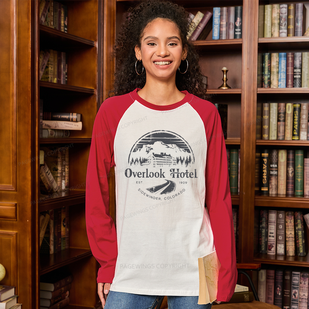 Pagewings Overlook Hotel Long Sleeve Raglan T-shirt