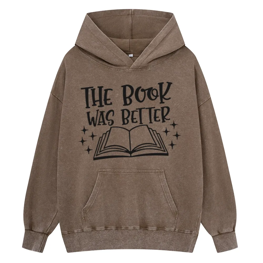 Pagewings The Book Was Better Unisex Washed Hoodie