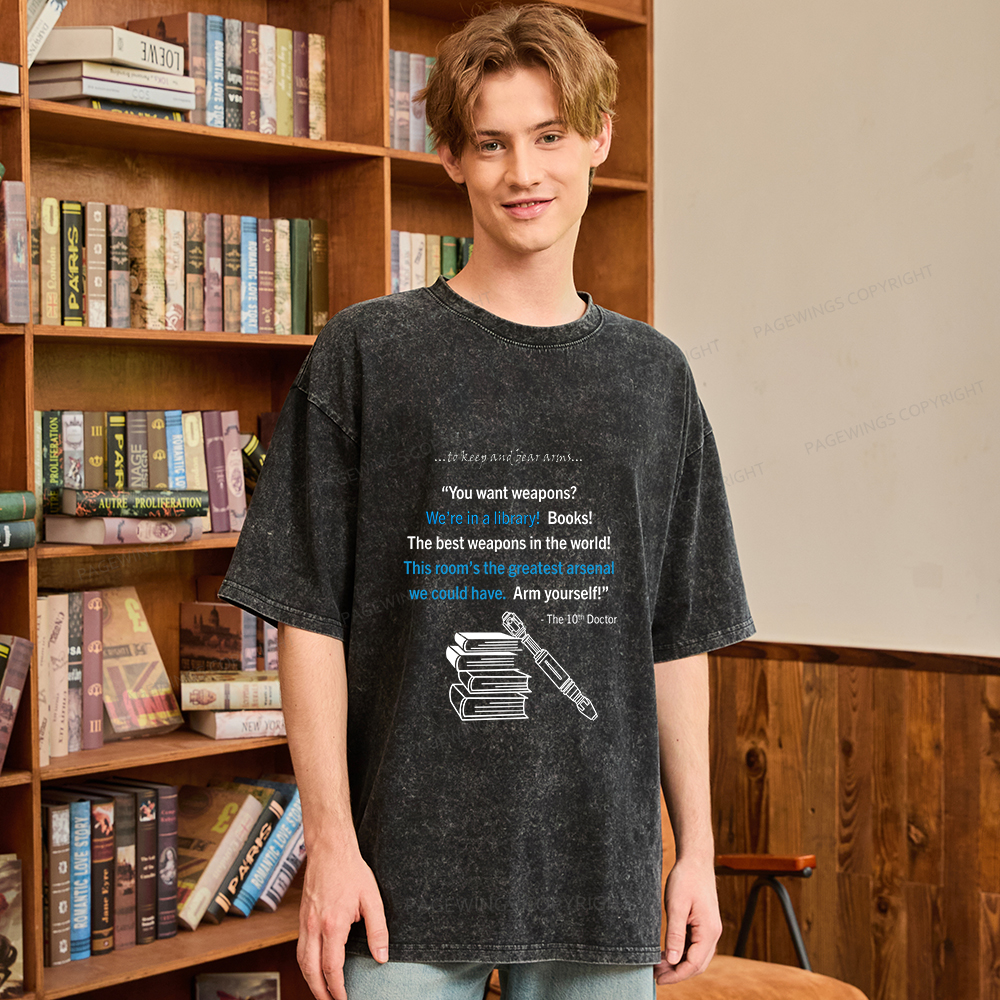Pagewings We're In A Library Unisex Washed T-shirt