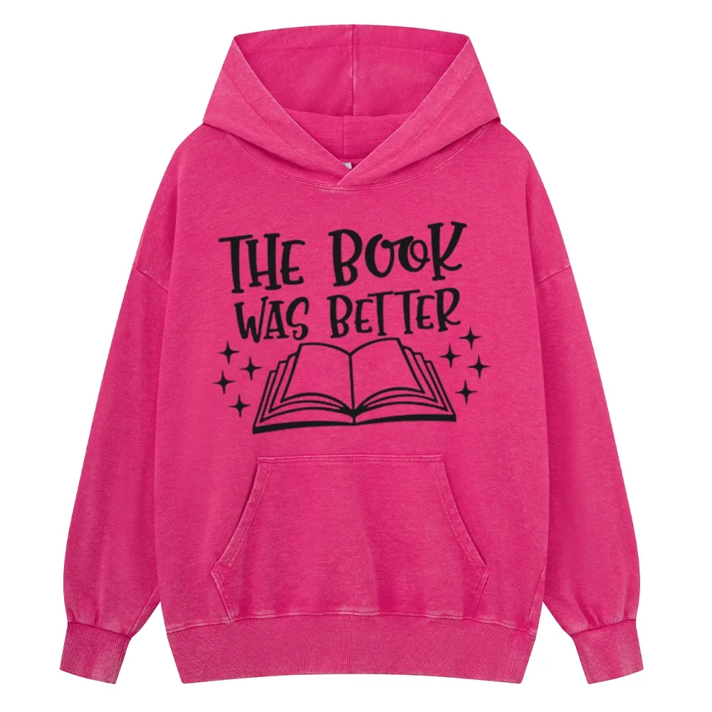 Pagewings The Book Was Better Unisex Washed Hoodie