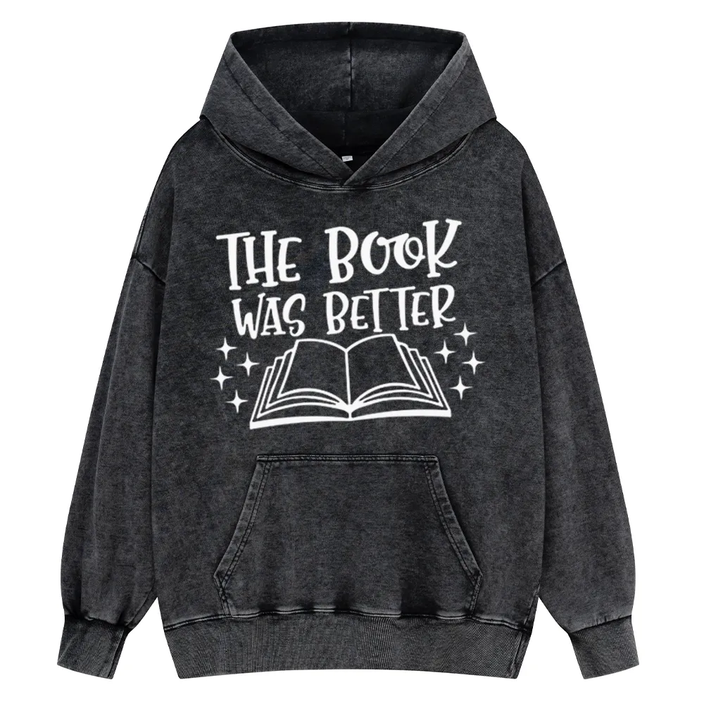 Pagewings The Book Was Better Unisex Washed Hoodie