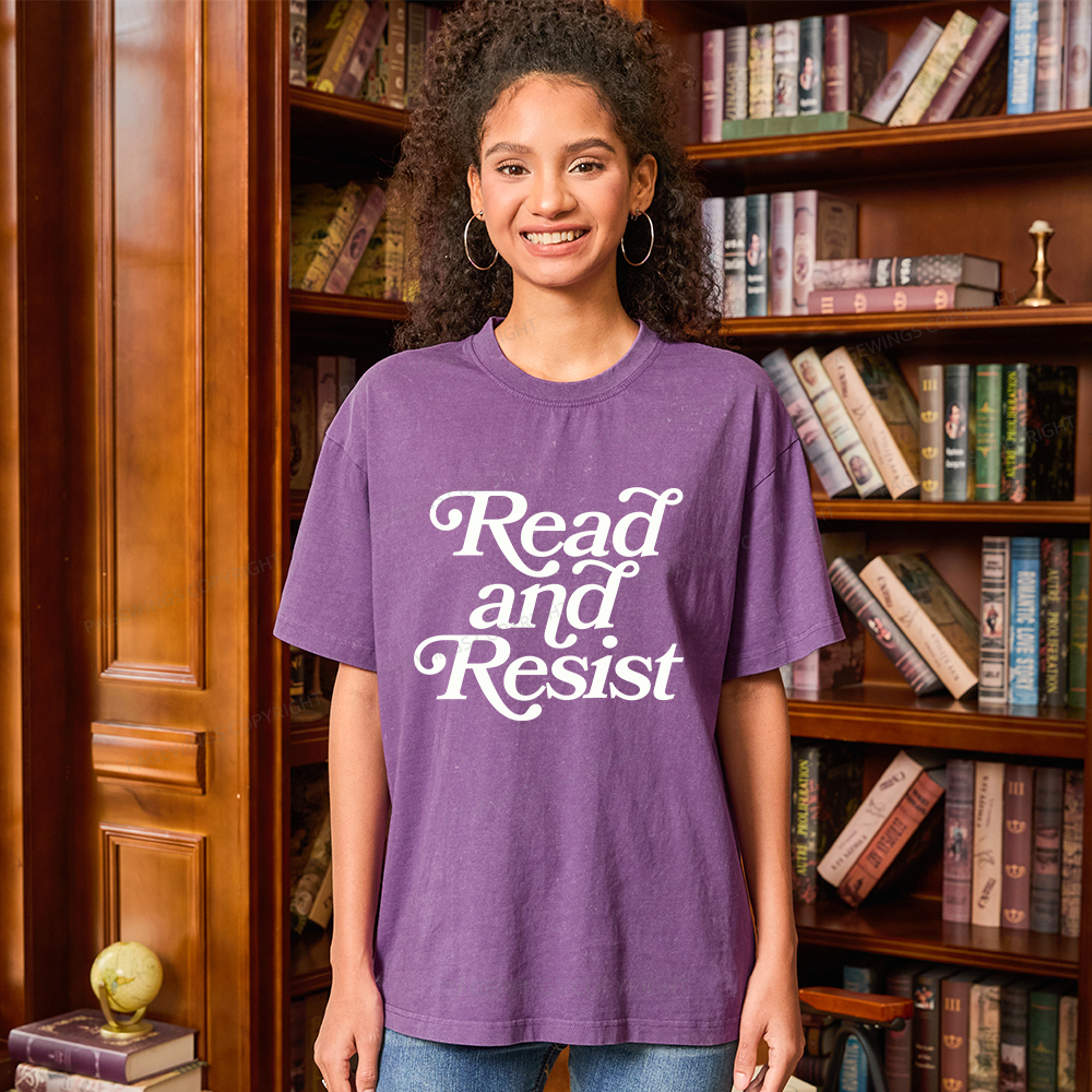 Pagewings Read and Resist  Unisex Washed T-shirt