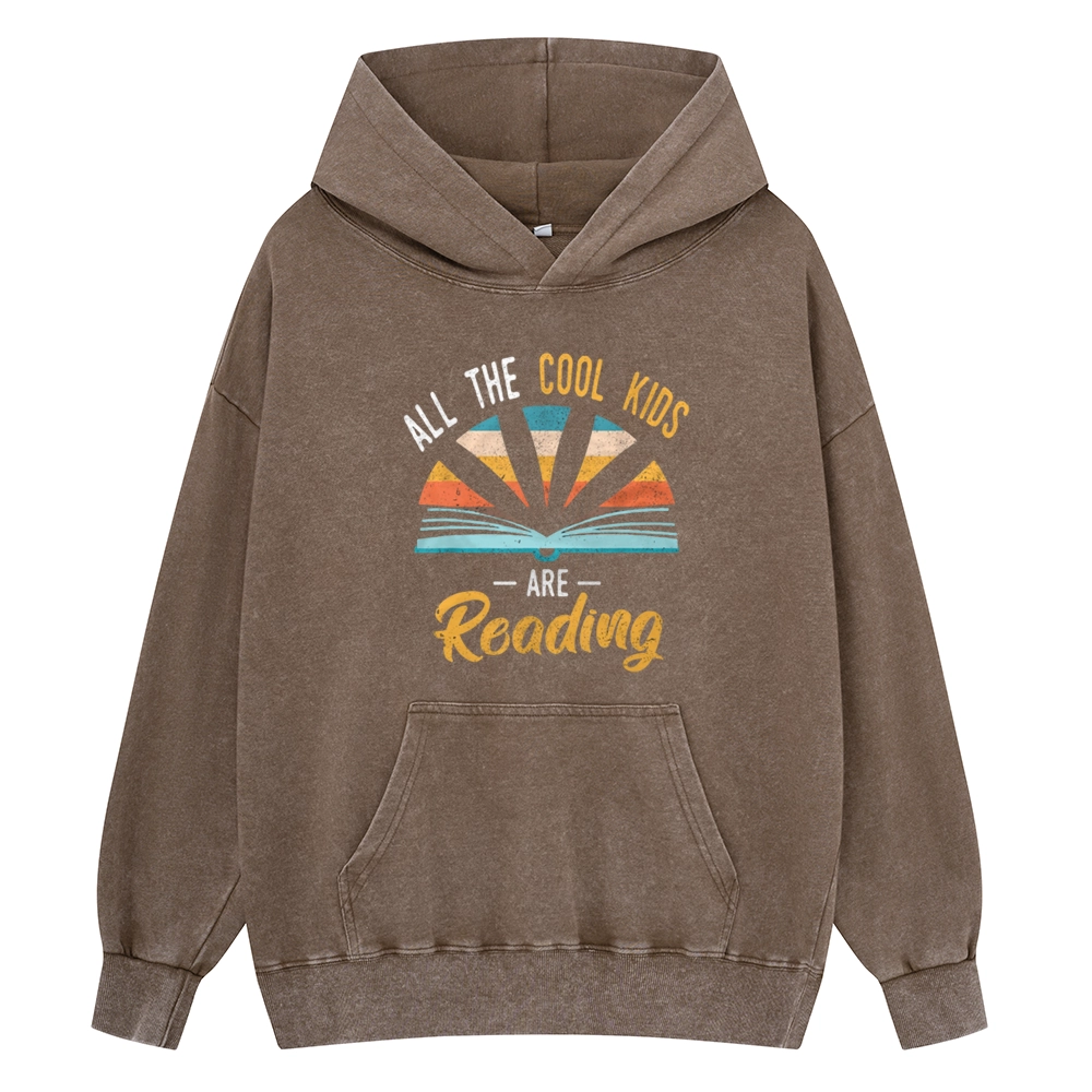 Pagewings All the Cool Kids are Reading Unisex Washed Hoodie