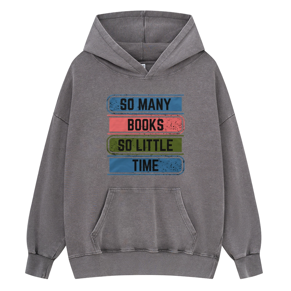 Pagewings So Many Books So Little Time Unisex Washed Hoodie