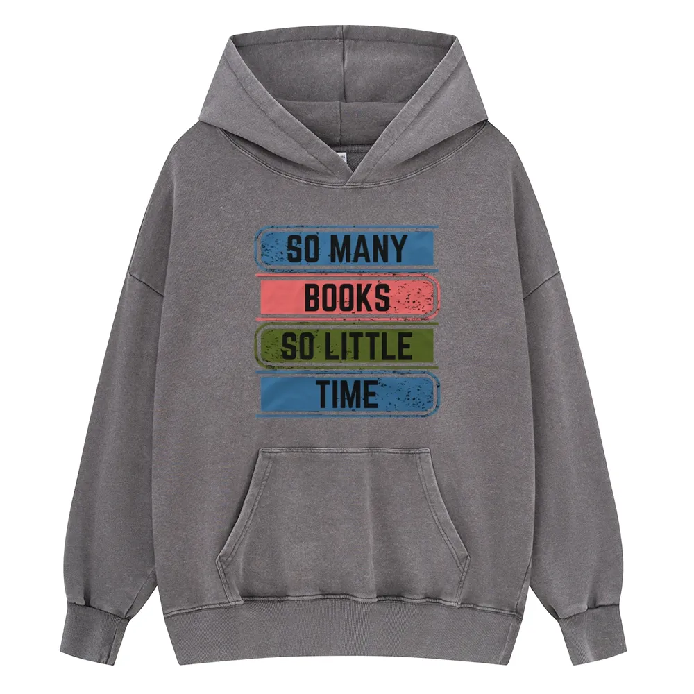 Pagewings So Many Books So Little Time Unisex Washed Hoodie
