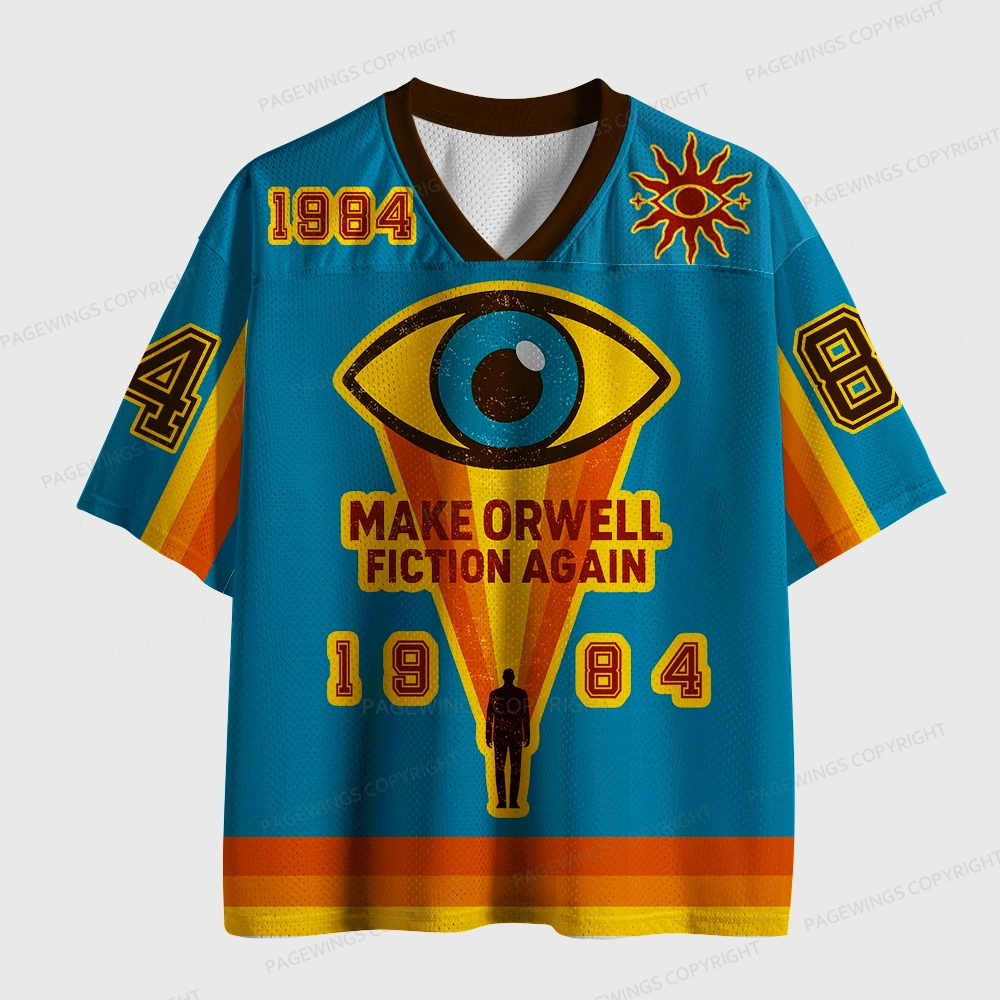 Pagewings Make Orwell Fiction Again Unisex Mesh Jersey