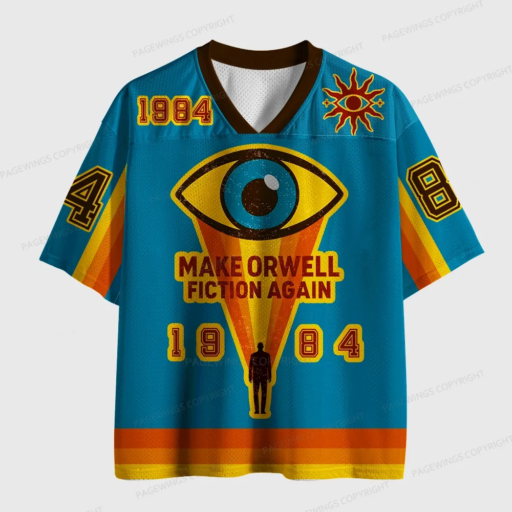 Pagewings Make Orwell Fiction Again Unisex Mesh Jersey