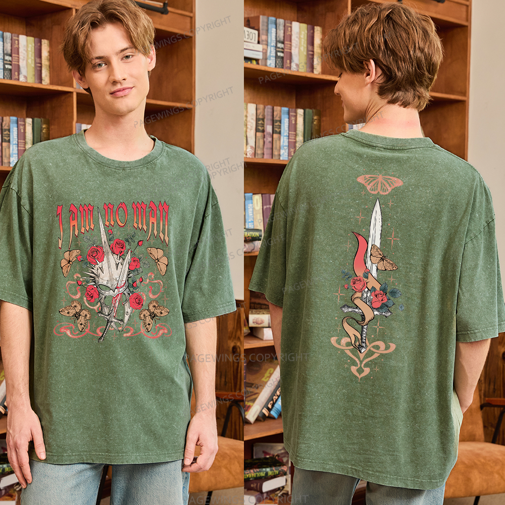 Pagewings I Am No Man Unisex Washed T-shirt