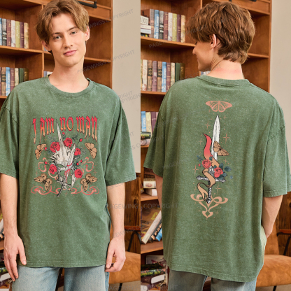 Pagewings I Am No Man Unisex Washed T-shirt