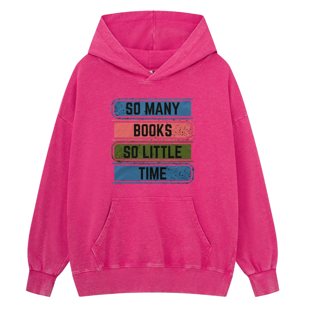 Pagewings So Many Books So Little Time Unisex Washed Hoodie