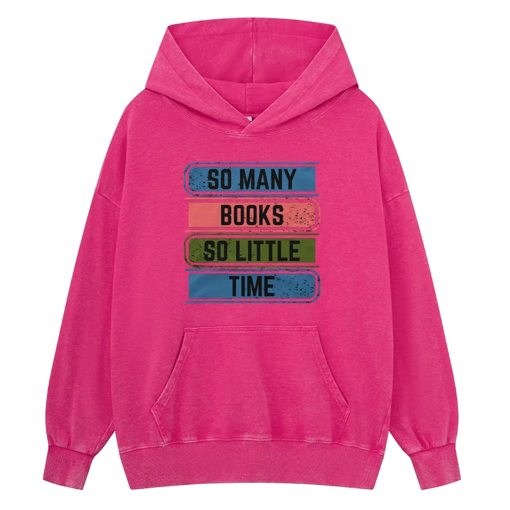 Pagewings So Many Books So Little Time Unisex Washed Hoodie