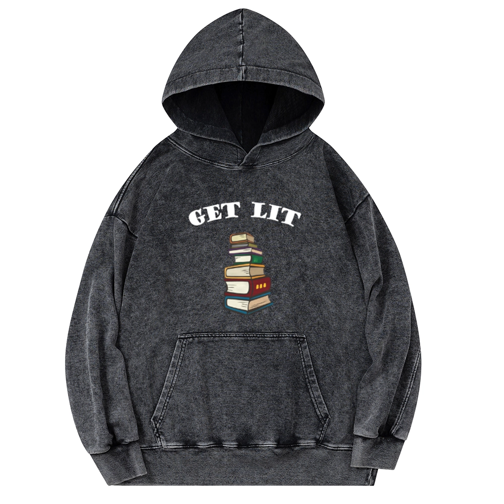 Pagewings Get Lit Unisex Washed Hoodie