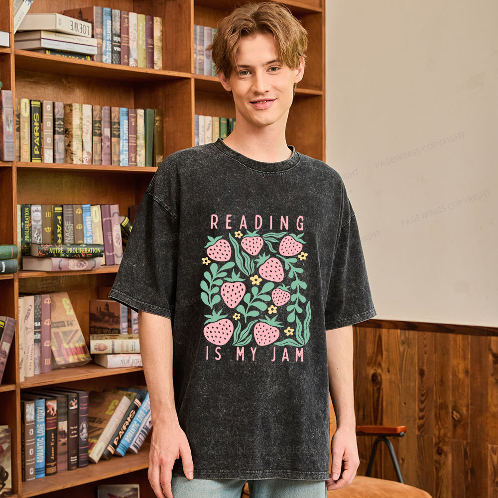 Pagewings Reading Is My Jam Unisex Washed T-shirt