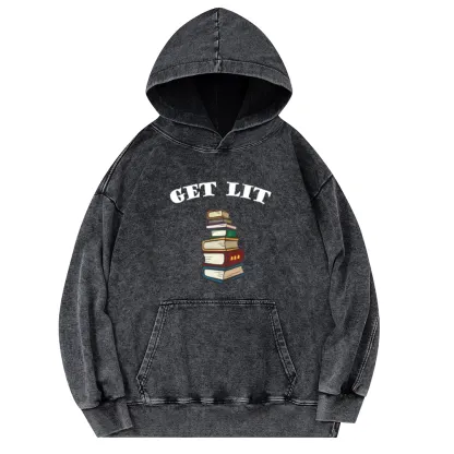Pagewings Get Lit Unisex Washed Hoodie
