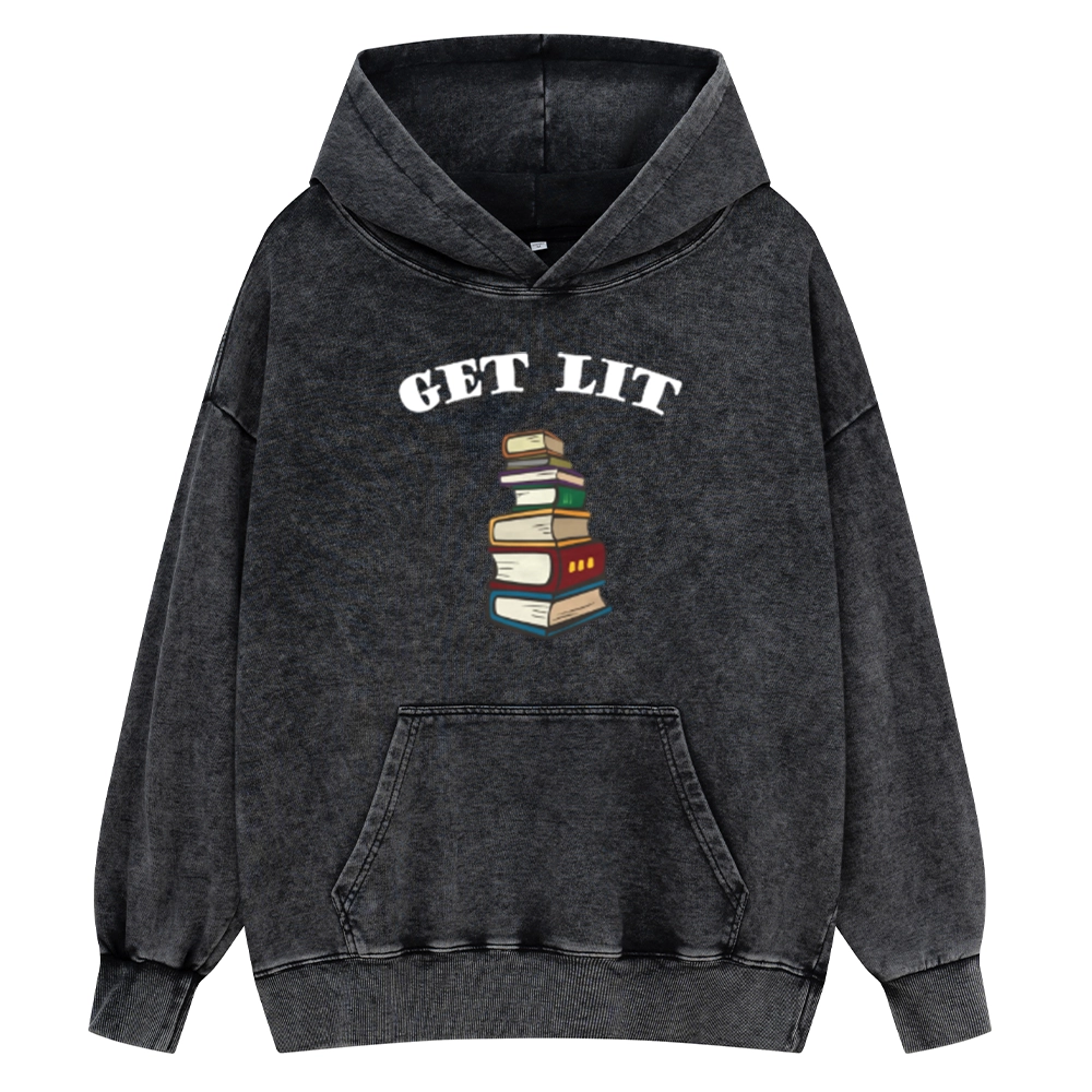 Pagewings Get Lit Unisex Washed Hoodie