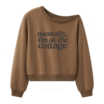 Pagewings At The Cottage Women Off Shoulder Sweatshirt