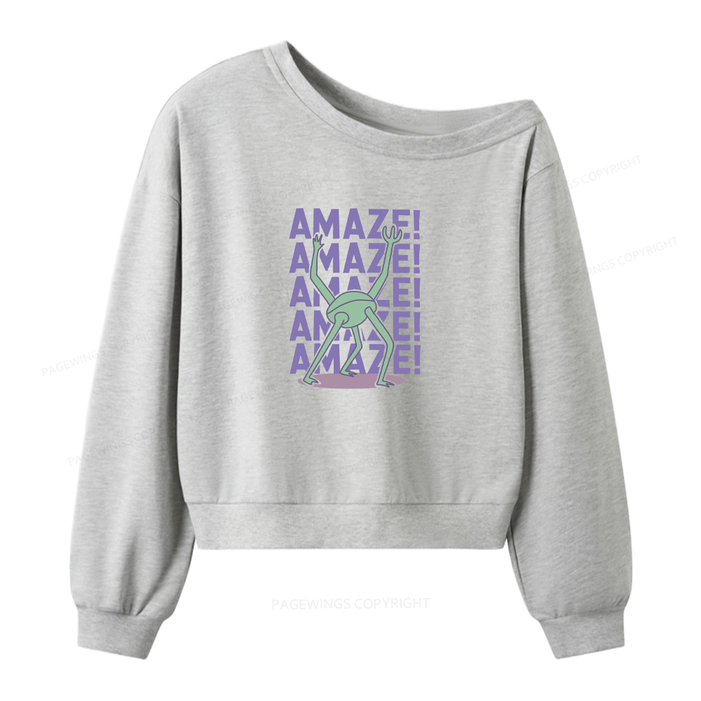 Pagewings Rocky Amaze Women Off Shoulder Sweatshirt