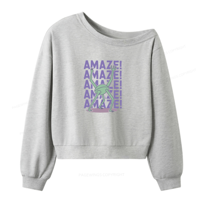 Pagewings Rocky Amaze Women Off Shoulder Sweatshirt