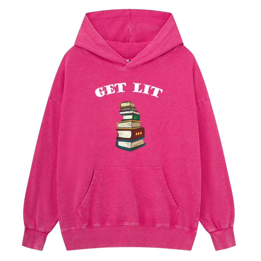 Pagewings Get Lit Unisex Washed Hoodie