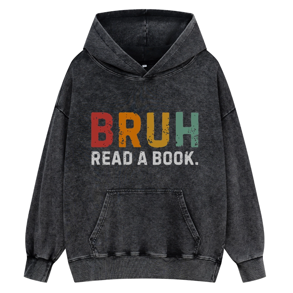 Pagewings Read A Book Bruh Unisex Washed Hoodie